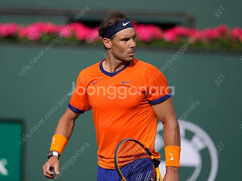 라파엘 나달 오렌지 티셔츠 m (22 인디언웰스 대회 착용)--4