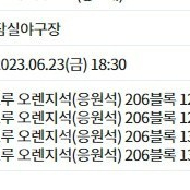 6월 23일 LG 롯데 206블럭 응원석 1자리 1.5에 양도해요