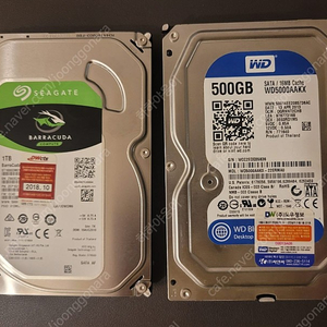 SEAGATE 1TB, WD 500G HDD 2EA 일괄 판매합니다. (13,000원)