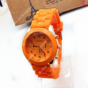 새 주황색 소형 학생용 패션 손목시계 아동 공용 선물