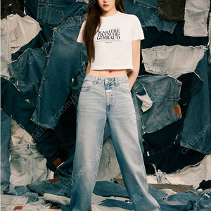 마리떼 w classic logo crop top (white)