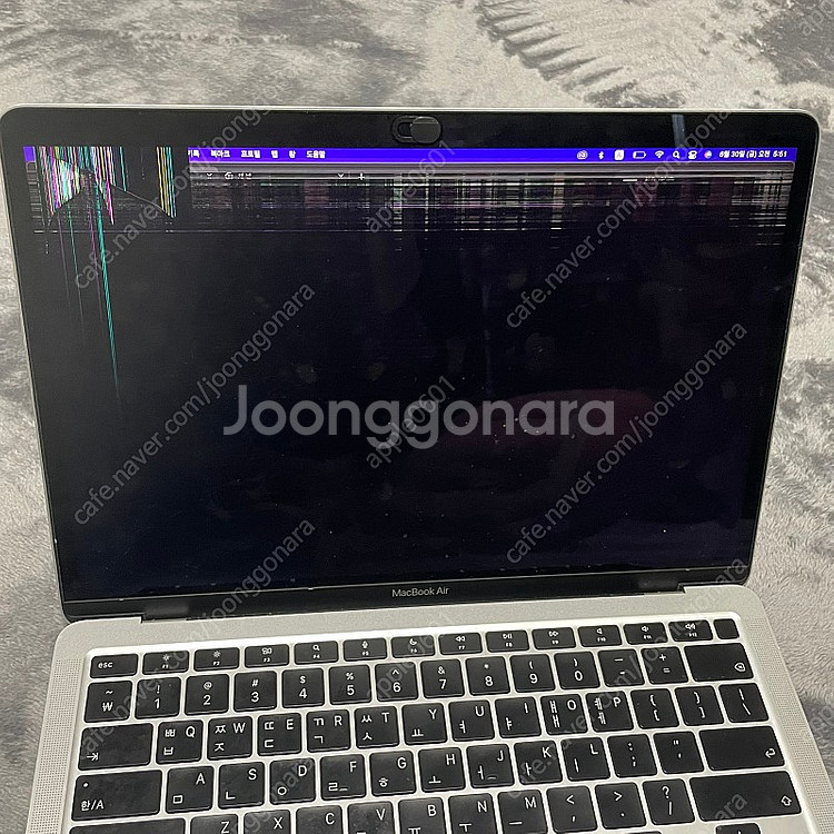 맥북 에어 13인치 액정파손 ssd 256 램 (ram...--2