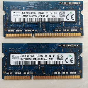 SK hynix DDR3 4G RAM 2개 노트북용