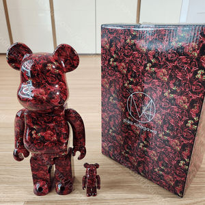 베어브릭 미카 니나가와 레더 로즈 100% 400% 세트 BEARBRICK mika ninagawa LEATHER ROSE