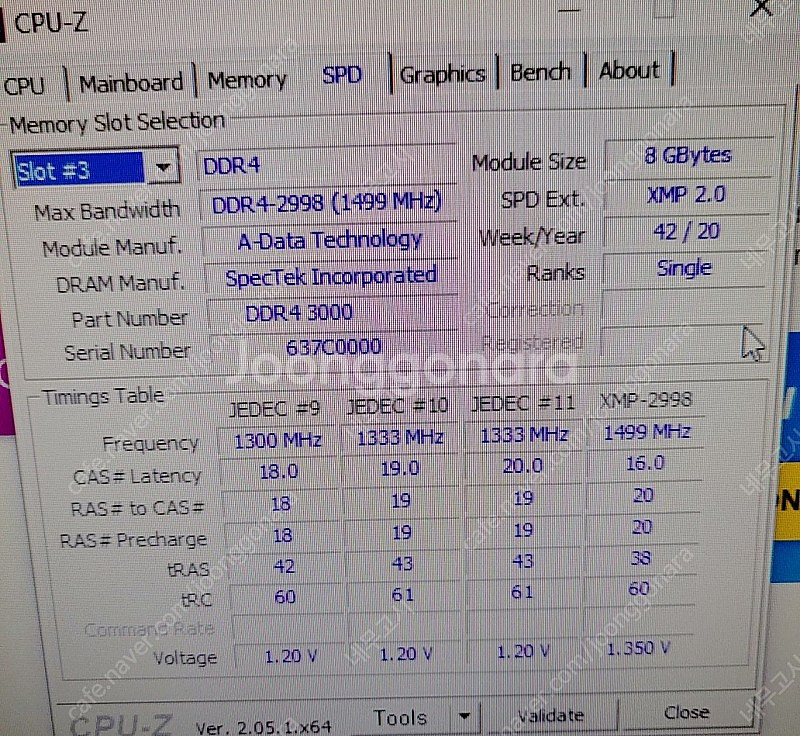 ddr4 3000Mhz A-DATA 8gb x 2 램 ...--2