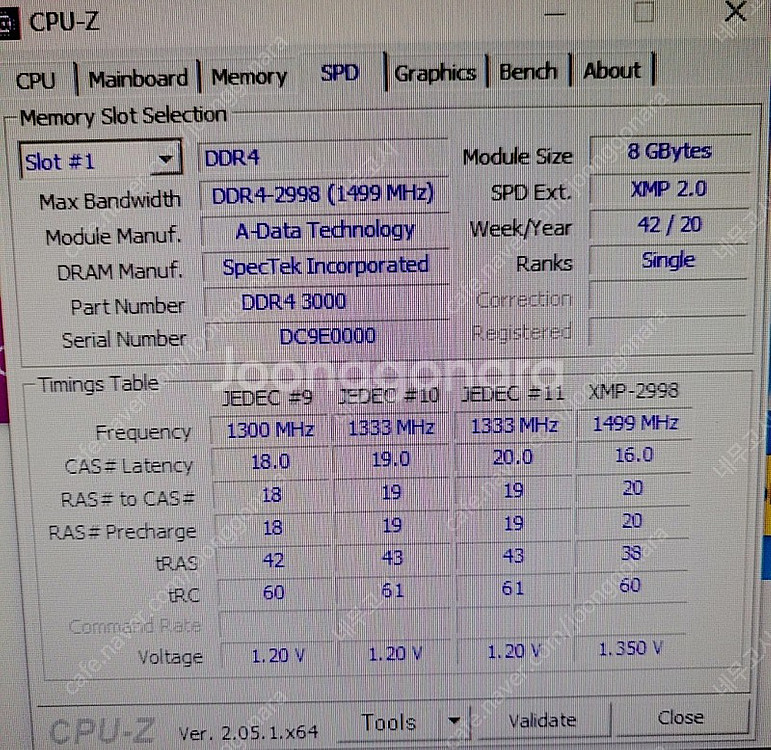 ddr4 3000Mhz A-DATA 8gb x 2 램 ...--3