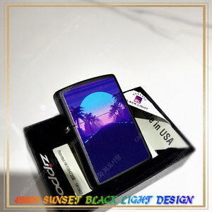 정품 미개봉 새 지포라이터 49809 SUNSET BLACK LIGHT DESIGN