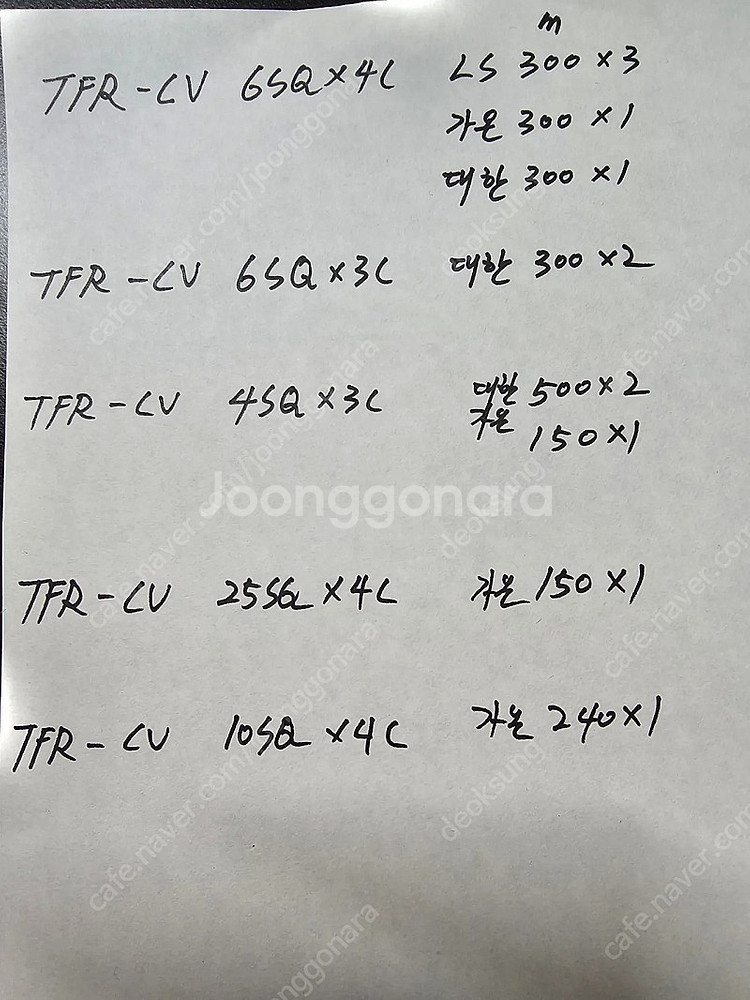 Tfr-cv 전선--0