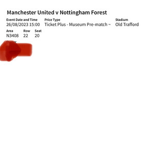 Manchester United(맨유) v Nottingham Forest hospitality 한자리 판매합니다.