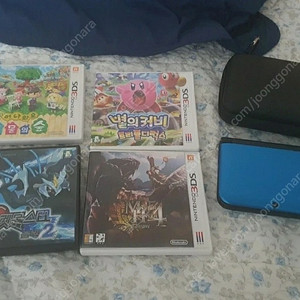 닌텐도 3DS XL(큰다수) 및 게임 4개
