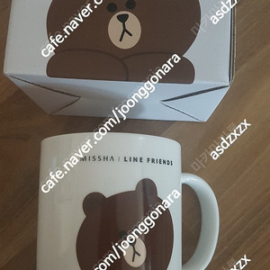 미샤 라인프렌즈 브라운머그컵 새것판매