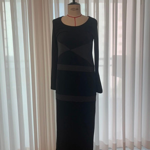 새제품 쟈니헤잇재즈 블랙/그레이 맥시 드레스 롱원피스