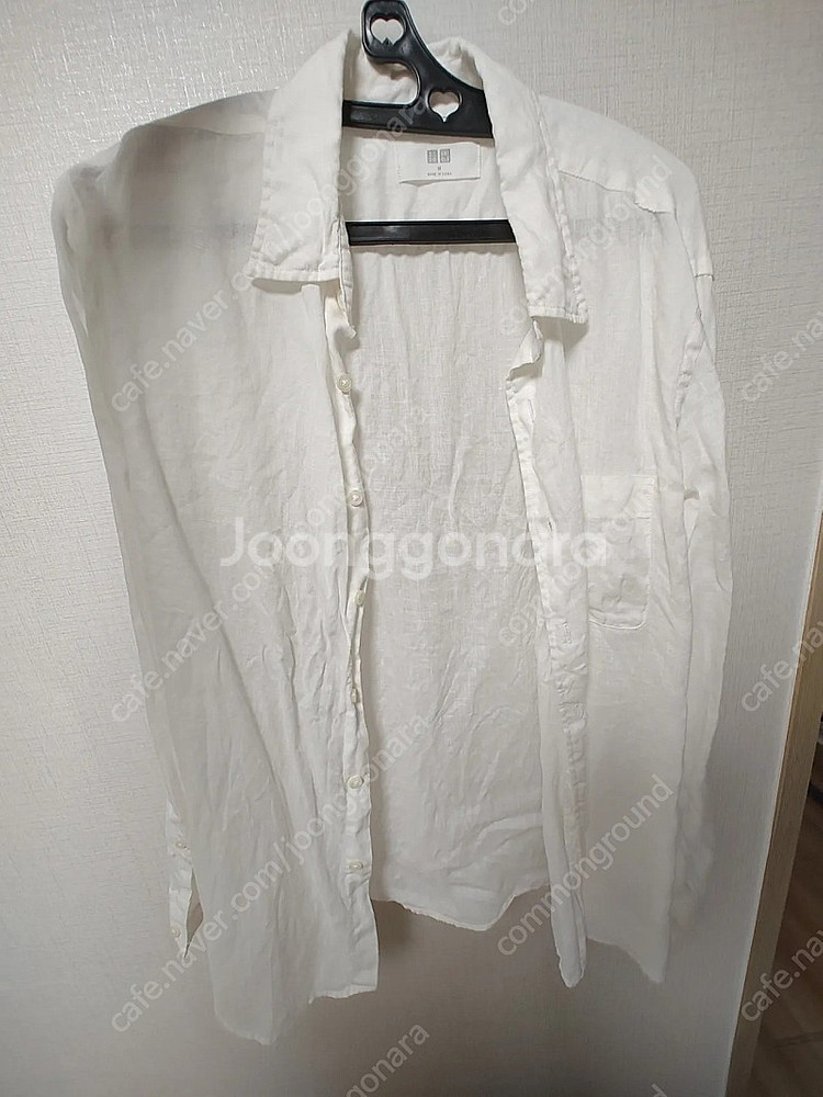 유니클로 린넨셔츠 화이트 m사이즈 리넨 UNIQLO L...--0