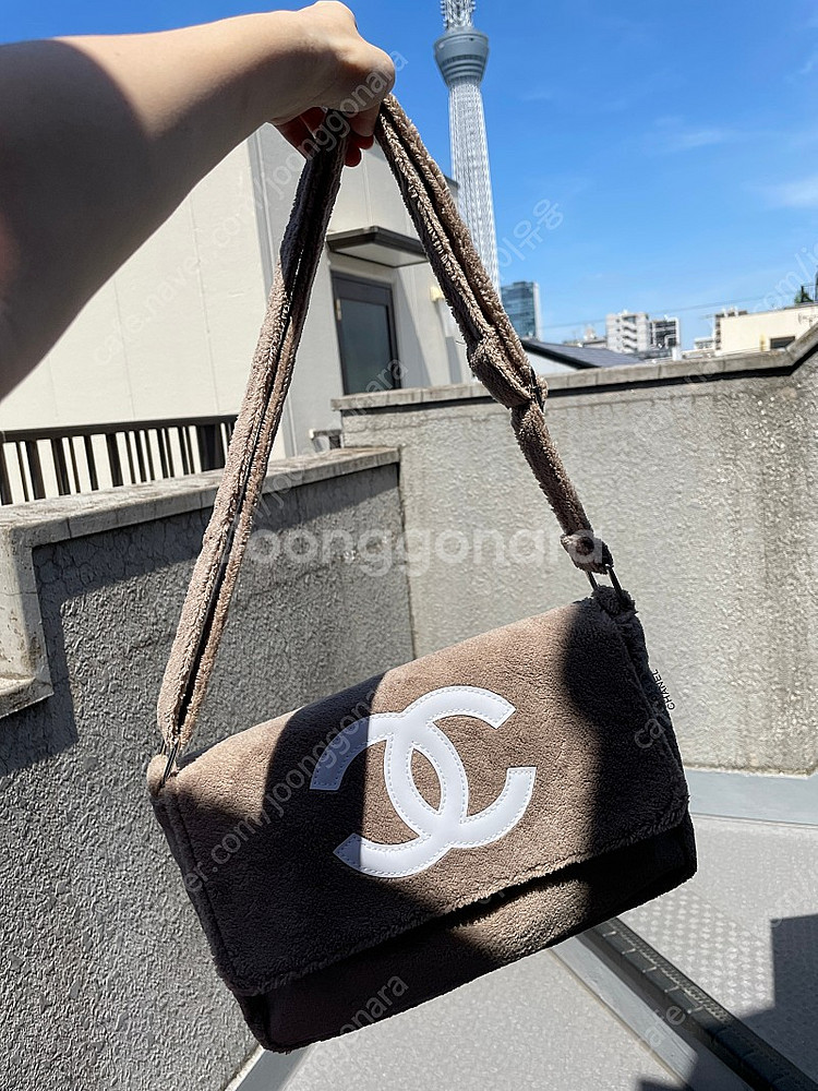 샤넬 정품 빈티지 크로스 털가방--0