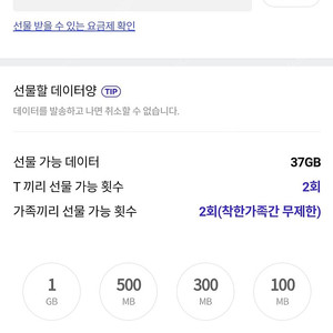 SK T데이터 2기가 팝니다