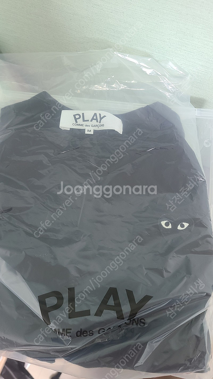 M L 꼼데가르송 반팔 블랙--1