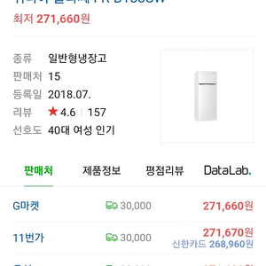 냉장고 182L 위니아 클라쎄 성남 분당