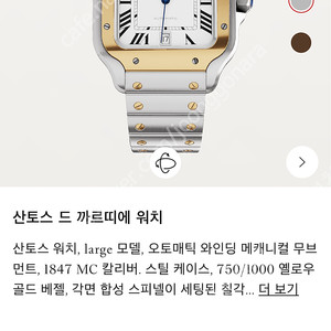 산토스 드 까르띠에 라지(18k콤비) 제품 급처합니다.(900만)