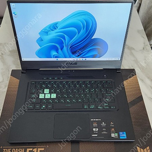 ASUS TUF Dash F15 FX516PM-HN002 팝니다 인천직거래 및 택배