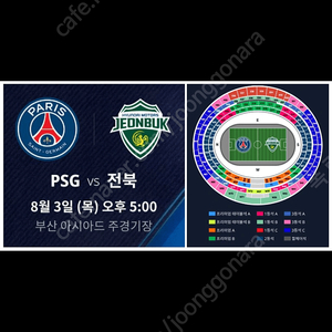 Psg vs 전북 쿠팡플레이 2등석 4연석