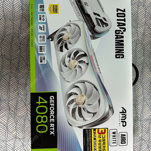 ZOTAC 지포스 RTX 4080 AMP EXTREME AIRO D6X 16GB White 팝니다.