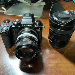 Lumix S5 + 20-60렌즈 + 캐논 fd 50mm + small rig 케이지