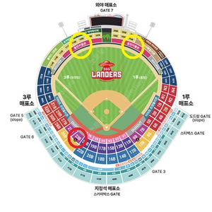 SSG랜더스 vs 한화이글스 7/28(금)29(토) 1루 3루 홈런커플존, 의자지정석 양도합니다.