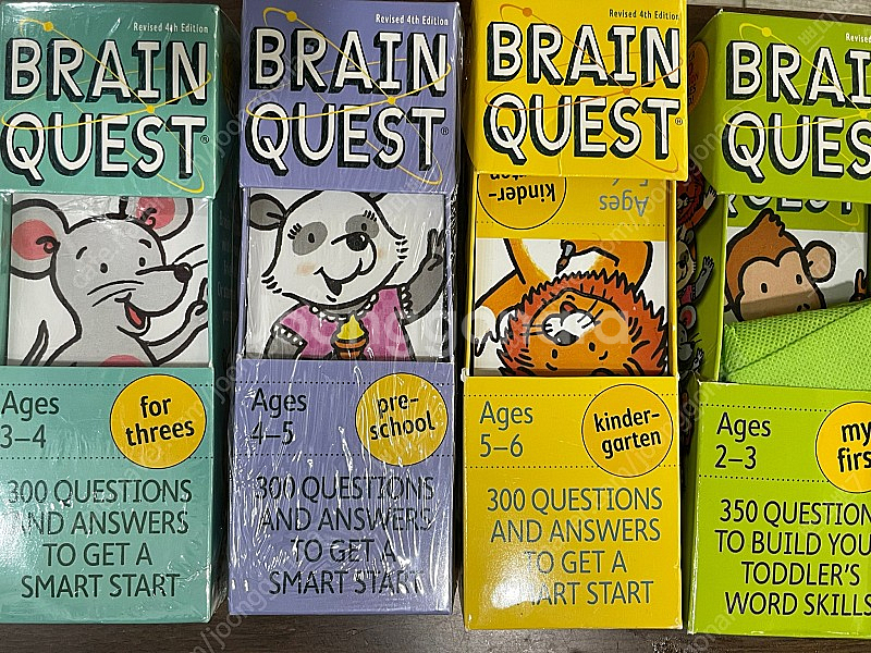 브레인퀘스트 4종 영어퀴즈카드--0