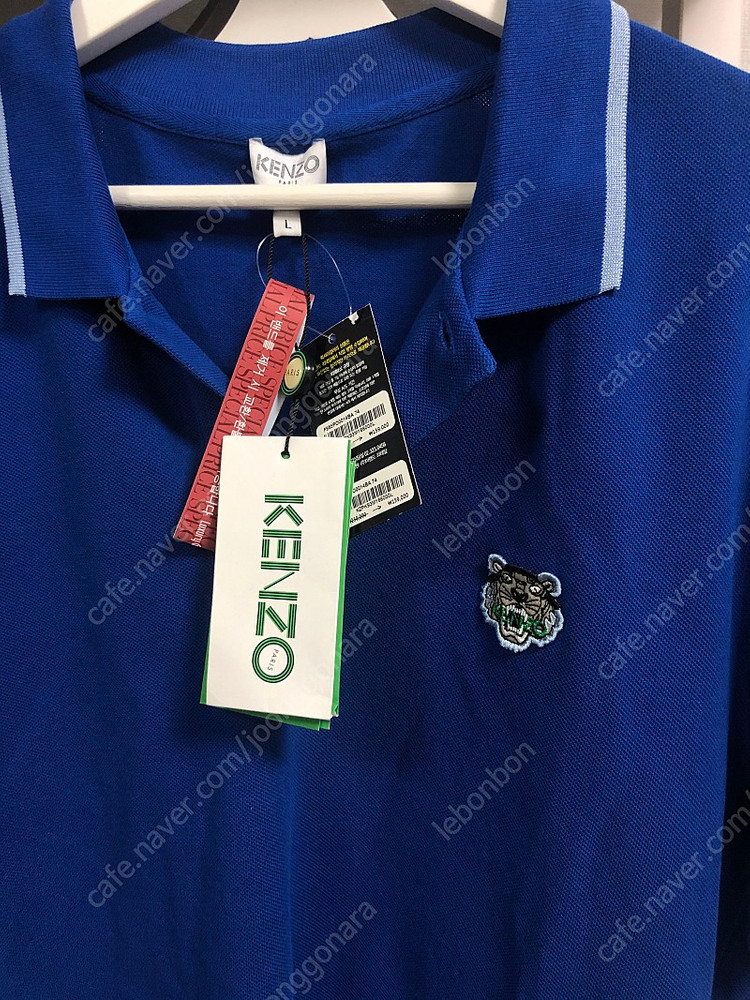 남성 겐조 타이거 패치 PK 카라티셔츠 블루 L(105)사이즈 (새상품)--3