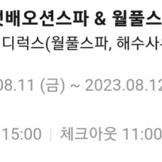 야놀자 - 속초갯배오션스파 & 월풀스파 오션뷰 디럭스 1박(08/11~08/12 ) 숙박 티켓 팝니다. (3인까지 가능)