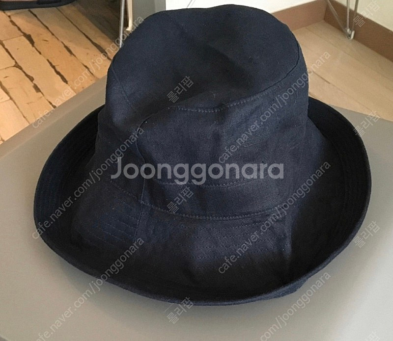 무인양품 린넨모자 네이비 새것--0