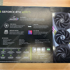 MSI GeForce RTX 4070 Ti 게이밍 X 트리오 D6X 12GB 트라이프로져3미개봉 판매합니다.