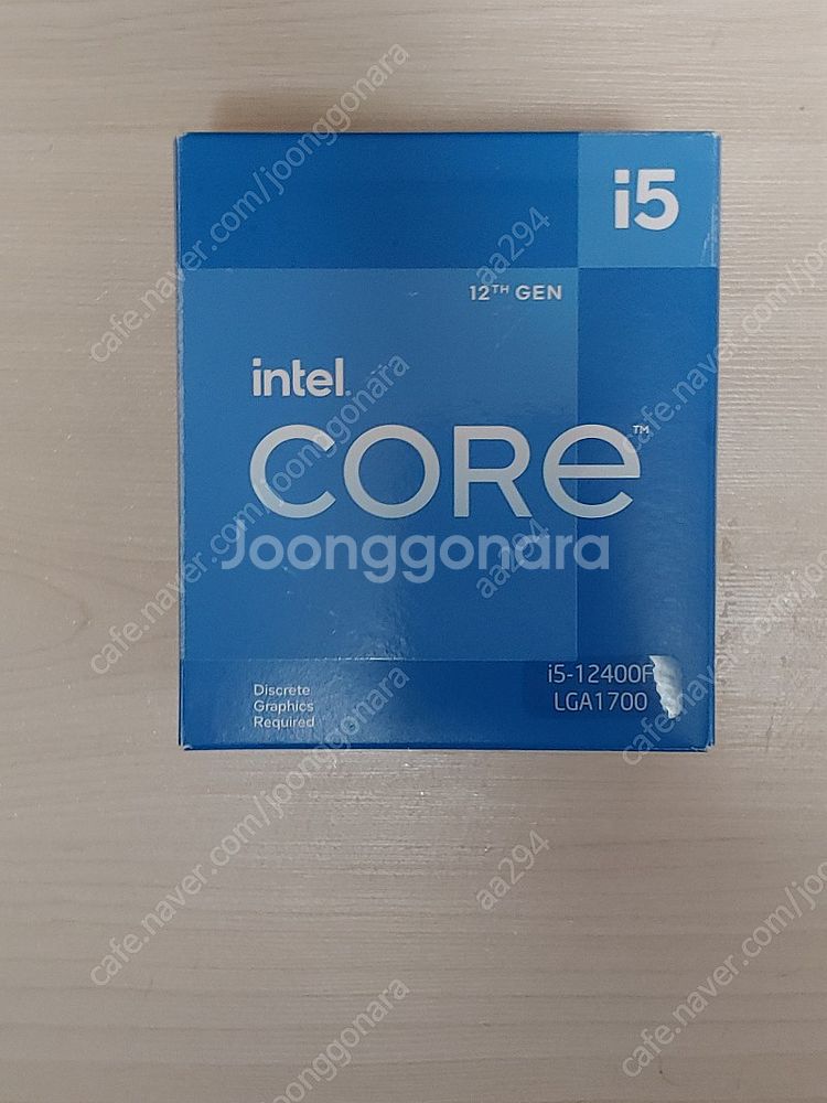 인텔 i5 12400f 정품 중고 17만원팝니다 | CPU/메인보드 | 중고나라