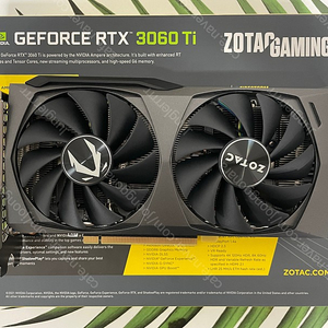 ZOTAC TWIN EDGE (조텍 트윈엣지) 3060ti 8GB 팝니다.