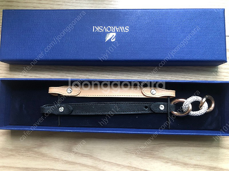 스와로브스키 가죽스트랩 크리스탈 투웨이 팔찌--0