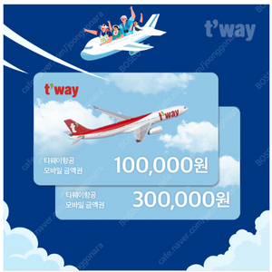 티웨이 모바일 금액권 30만원