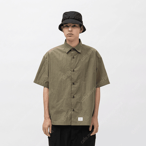 [L] 더블탭스 인그리디언트 셔츠 올리브 색상 INGREDIENT / SS / COTTON BROADCLOTH OLIVE