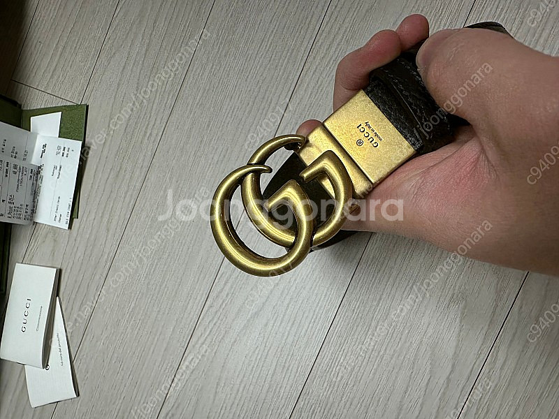 구찌 더블G 버클 리버서블 벨트 85cm--3