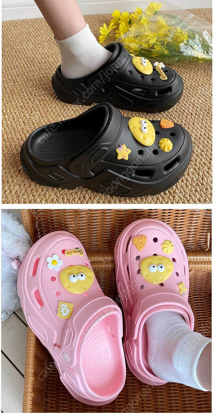 여성 EVA 발편한 폭신한 통굽 키높이 사무실 실외 실내 슬리퍼 통굽샌들--1