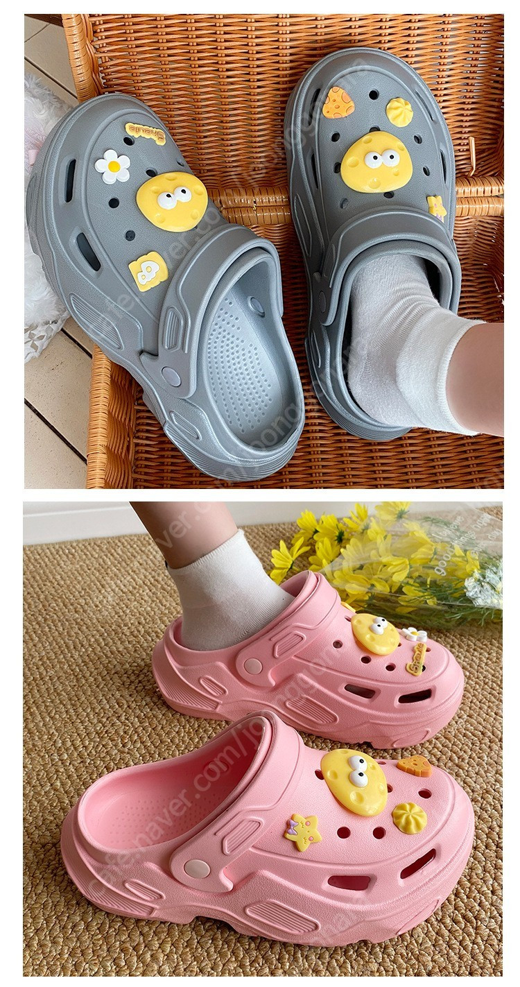 여성 EVA 발편한 폭신한 통굽 키높이 사무실 실외 실내 슬리퍼 통굽샌들--2