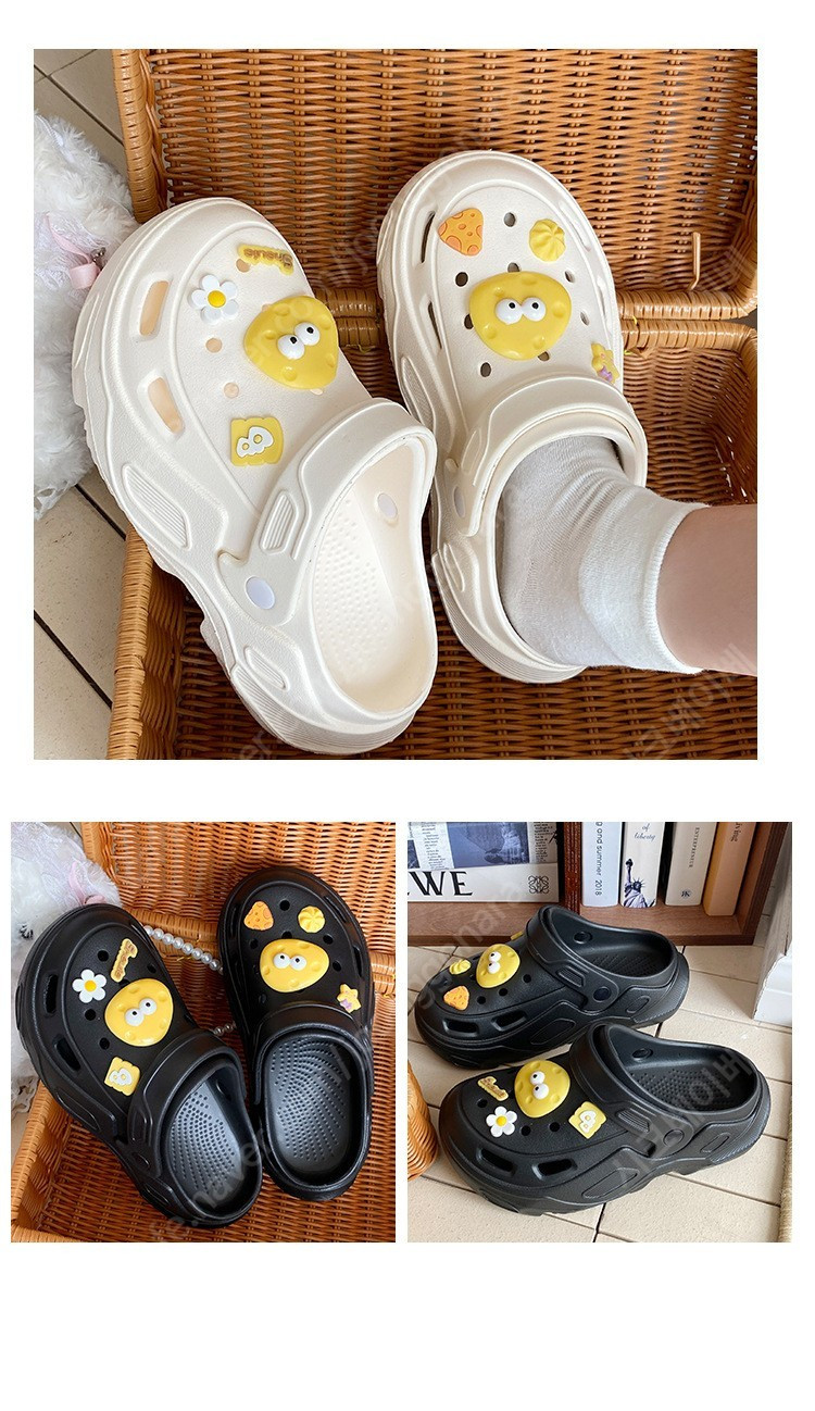 여성 EVA 발편한 폭신한 통굽 키높이 사무실 실외 실내 슬리퍼 통굽샌들--0