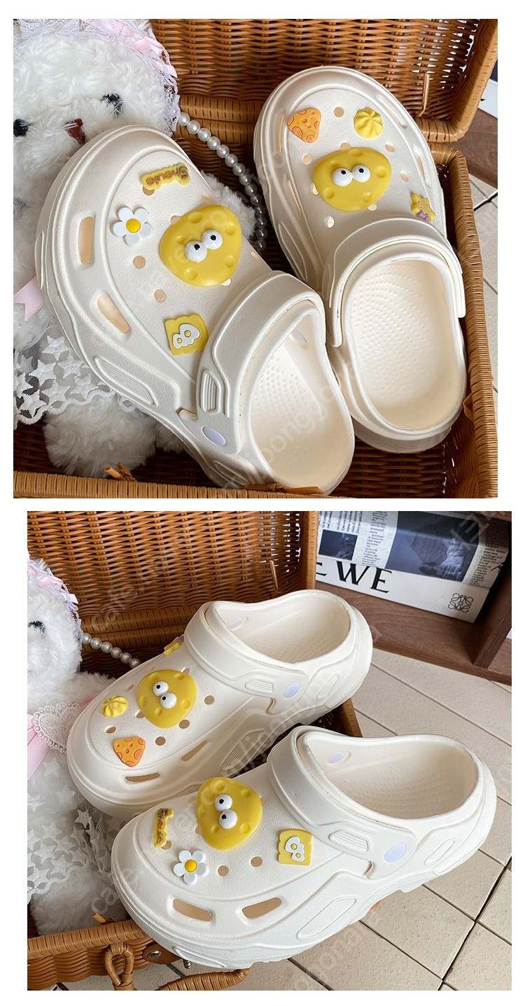 여성 EVA 발편한 폭신한 통굽 키높이 사무실 실외 실내 슬리퍼 통굽샌들--4