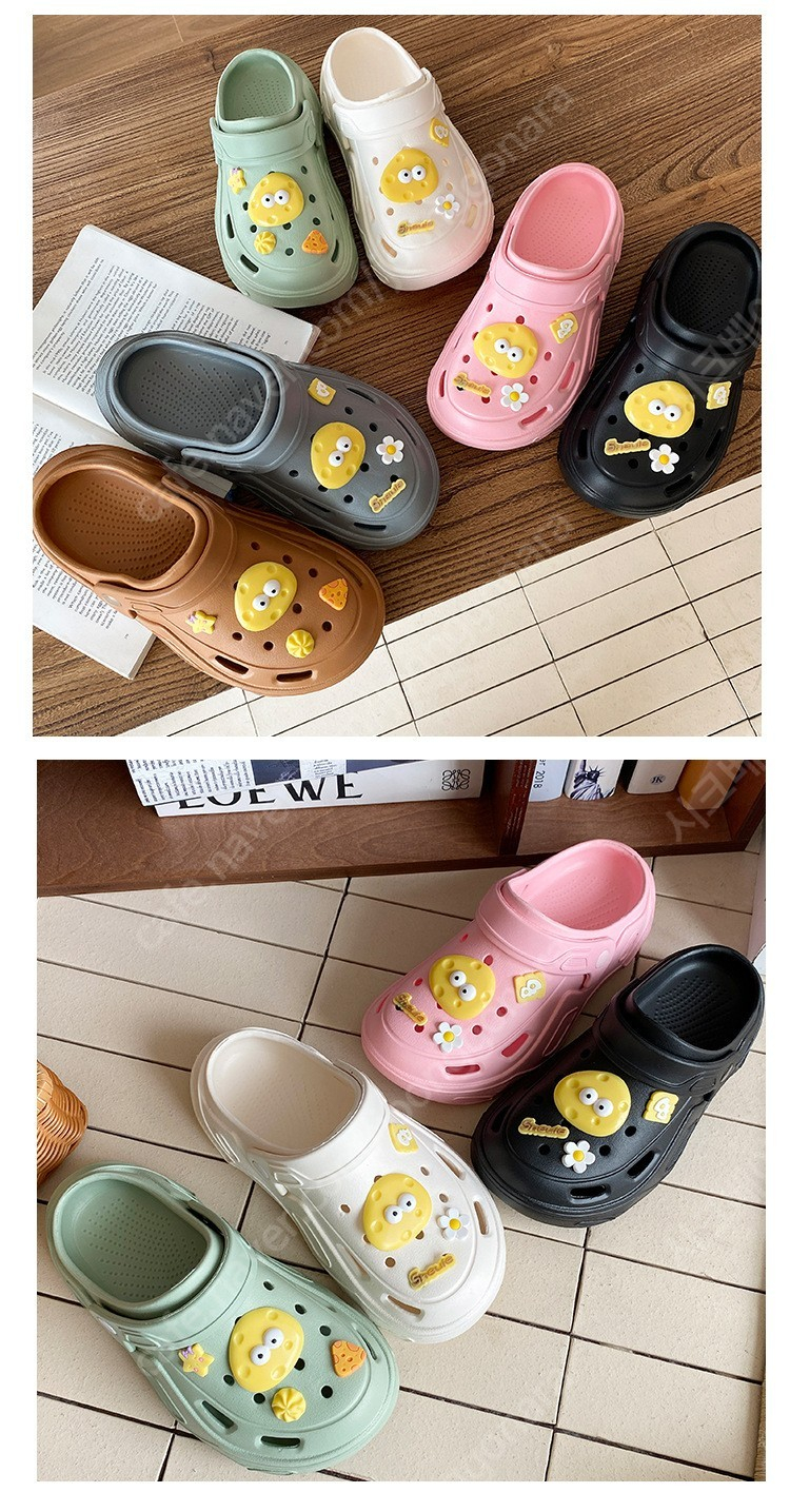 여성 EVA 발편한 폭신한 통굽 키높이 사무실 실외 실내 슬리퍼 통굽샌들--5