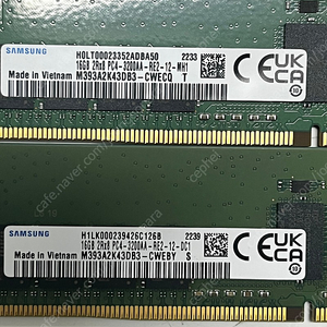 삼성 DDR4 16GB PC4-25600 REG ECC 램 x2개 팝니다.