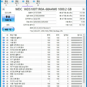 WD RED SA500 SATA SSD 1TB 1회 사용품 팝니다.