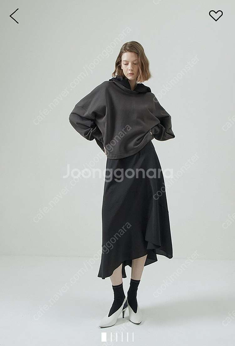 시스템 레이어 탑 후드드레스 블랙 새상품--1