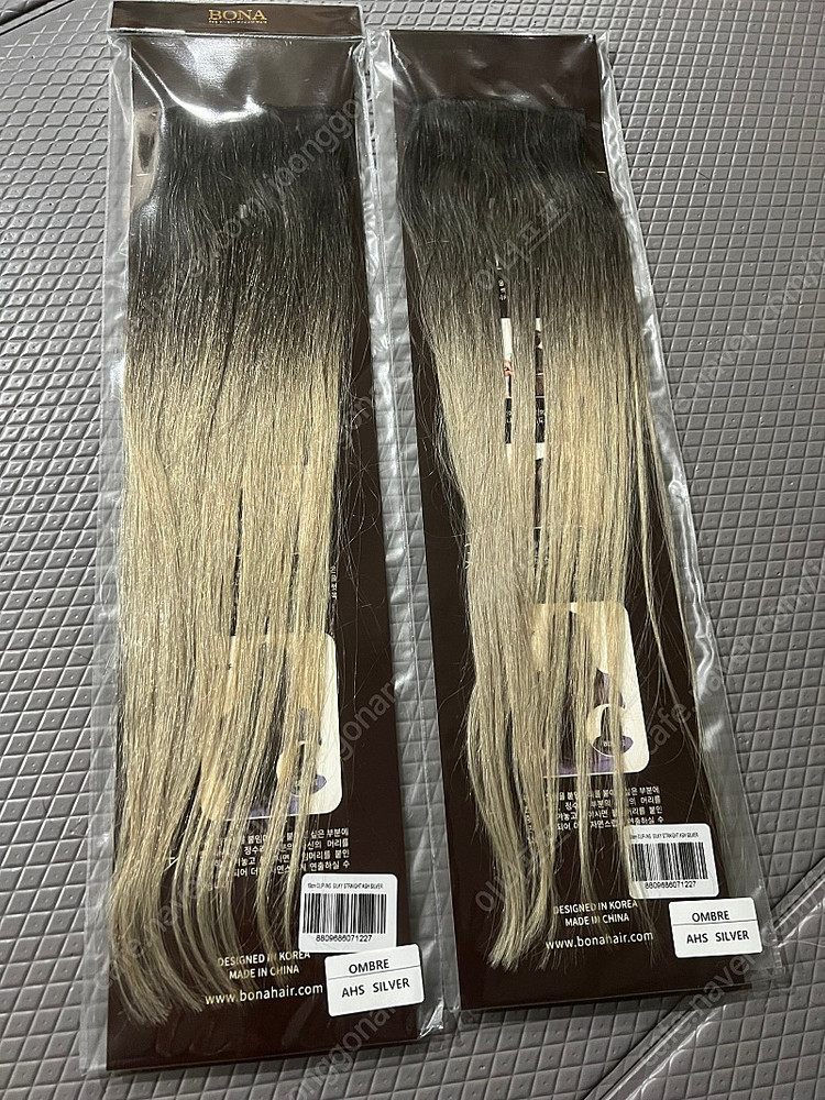 보나 헤어 붙임머리 인모 옴브레 피스 2개(큰피스)--1