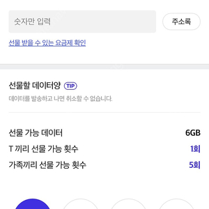 Sk데이터 상품권 1g 2천원