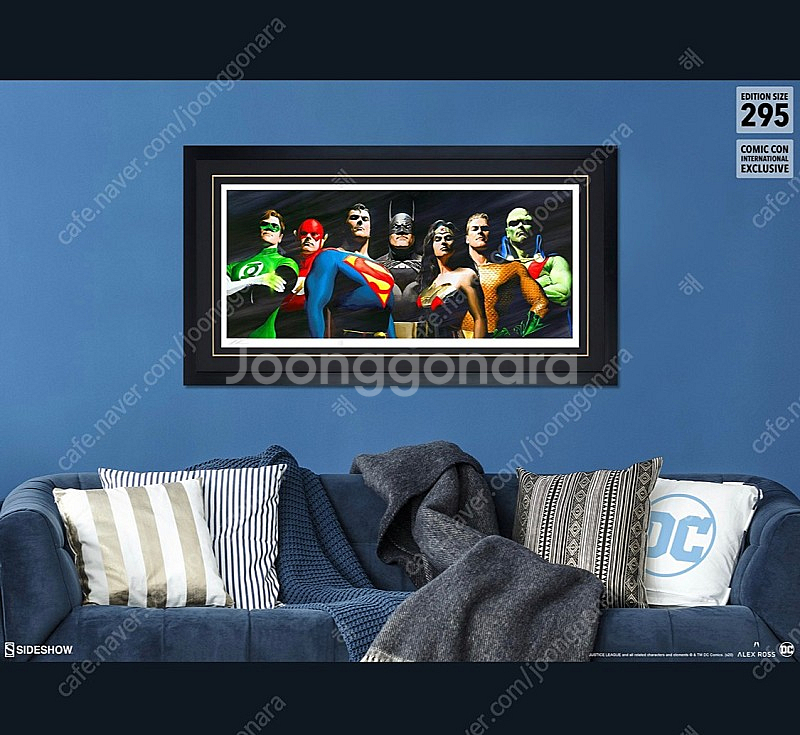 (미전시)사이드쇼 알렉스로스 DC 오리지널 세븐 아트프린트 배트맨 슈퍼맨 플래시 그린랜턴 원더우먼 맨헌터--5