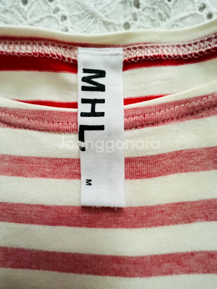 MHL 마가렛 호웰 보트넥 스트라이프 반소매 M 66--4